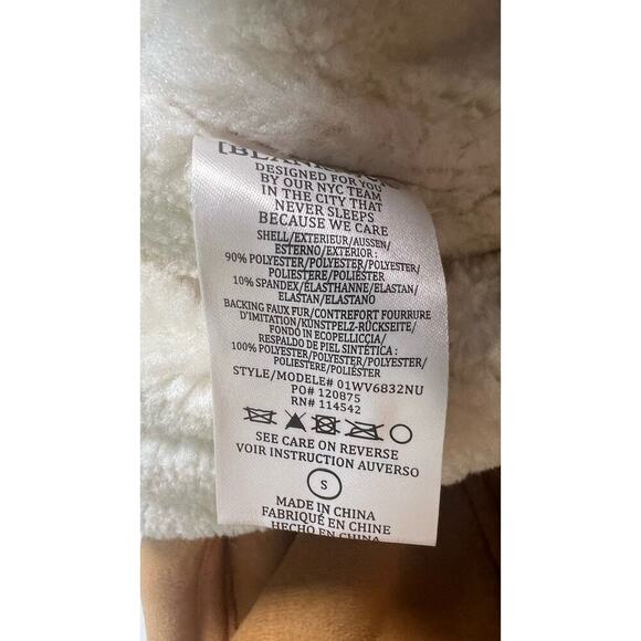 BLANK NYC Revolve Faux Fur Sherpa Cap Sleeve Vest Size Small In Biscotti NEW - Picture 13 of 14